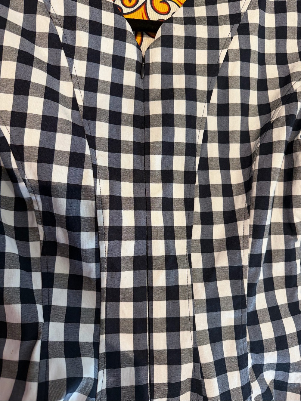 Anthropologie MAEVE Black & White Gingham V-Neck Fit-and-Flare Dress - Picture 5 of 7